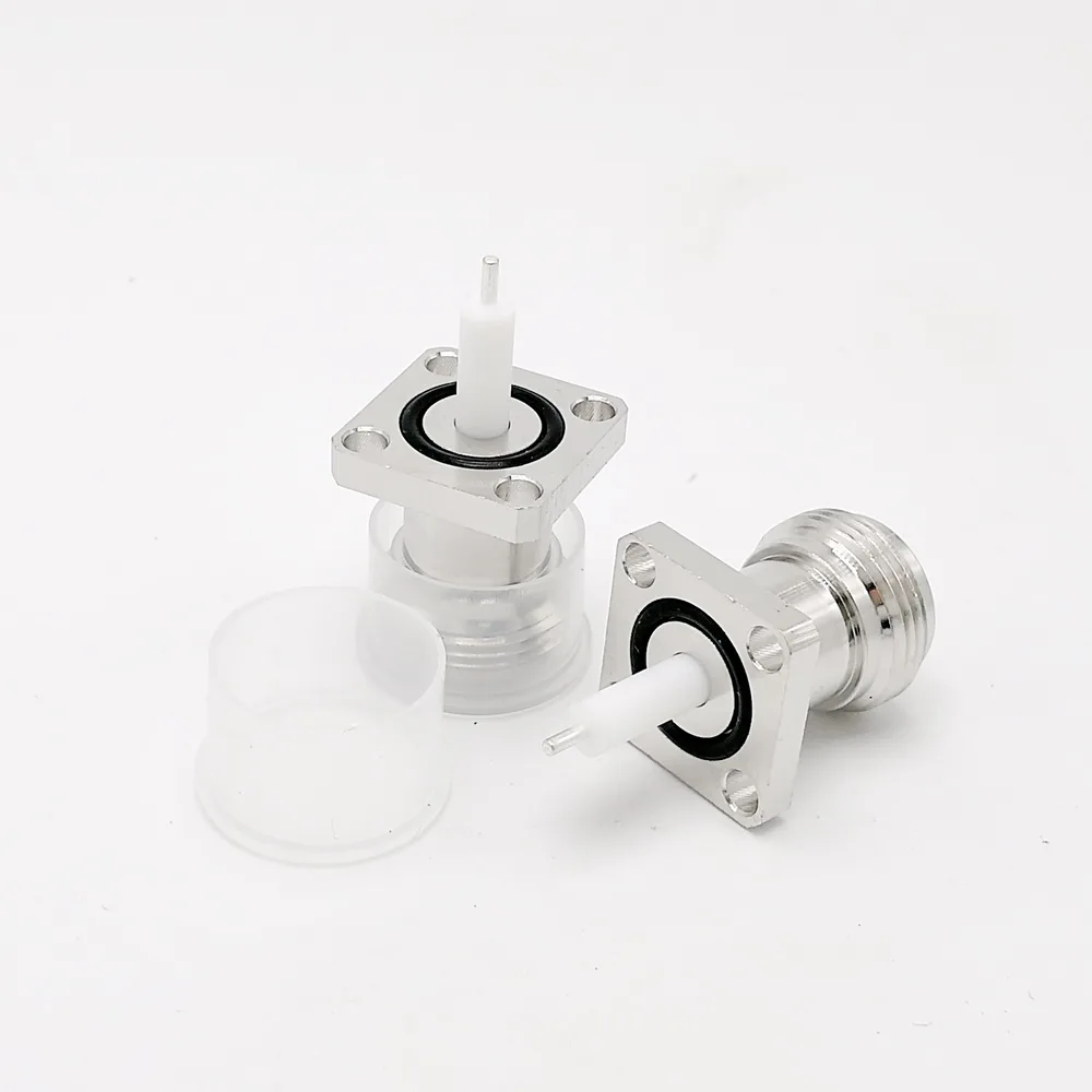 17.5mm 4-Hole Flange N Female Connector Solder Panel Mount Straight RF Coaxial Waterproof 10pcs/lot | Обустройство дома
