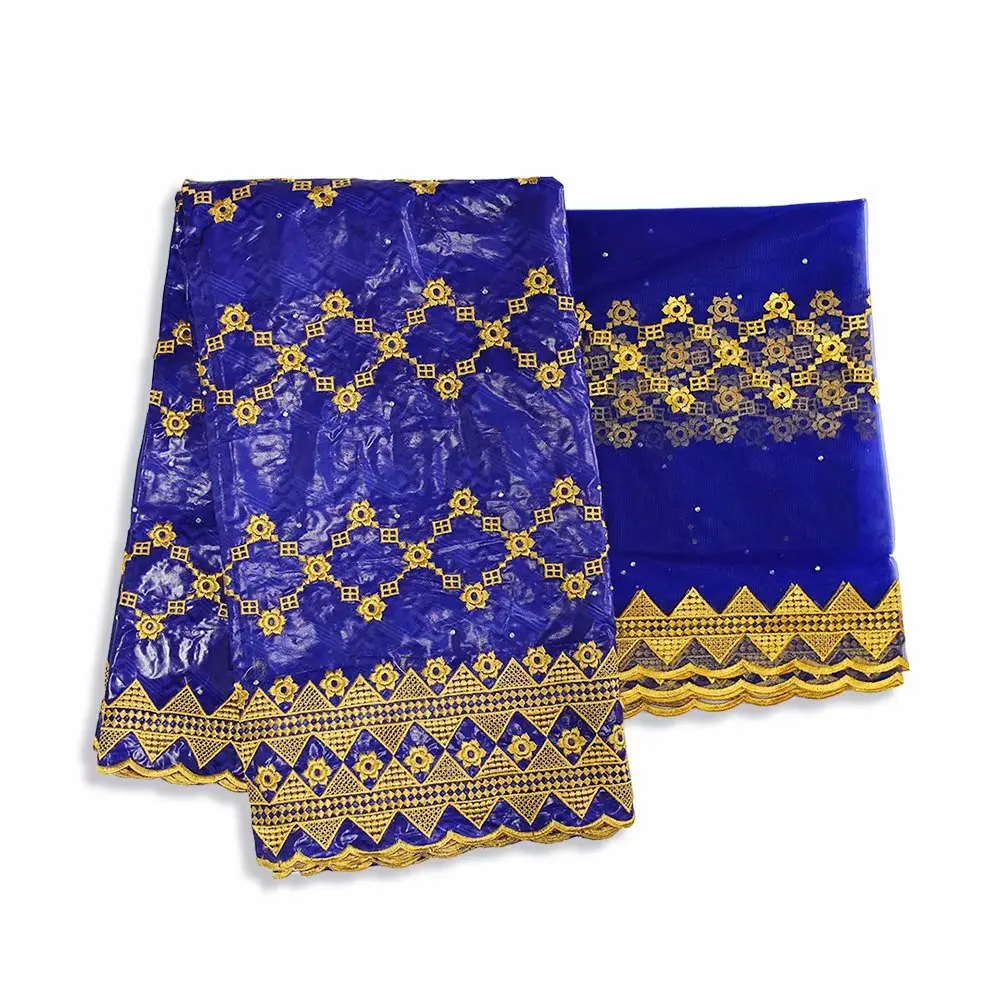 

perfuming african bazin riche lace fabric 5+2yards african getnzer lace fabric with beads for dress sewing WHDE122