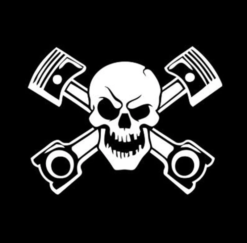 Черные/Серебряные Персонализированные автомобильные наклейки с черепом смерти