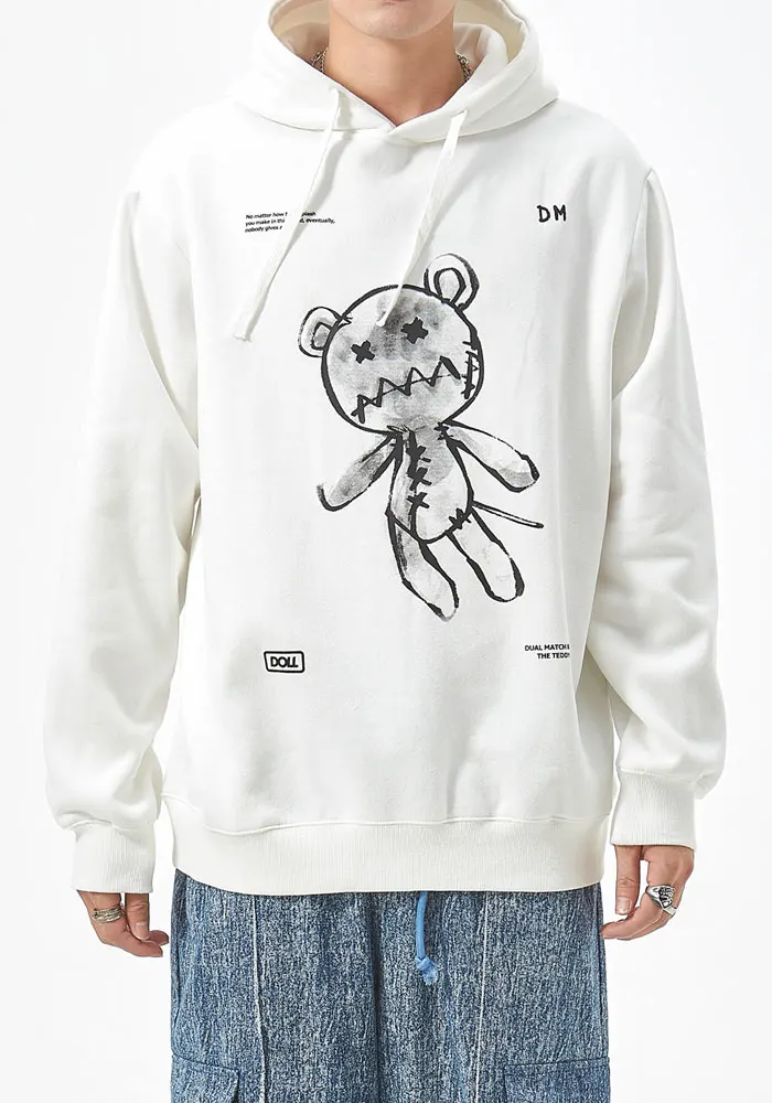 

GONTHWID Harajuku Toy Bear Print Hooded Sweatshirts Streetwear Hip Hop Casual Pullover Hoodies 2020 Mens Fashion Outwear Tops