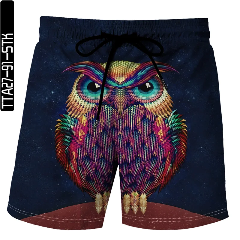 

The latest owl cute and funny 3D printing Bermuda beach sports shorts for summer 2021 unisex sports casual shorts XL S-6XL