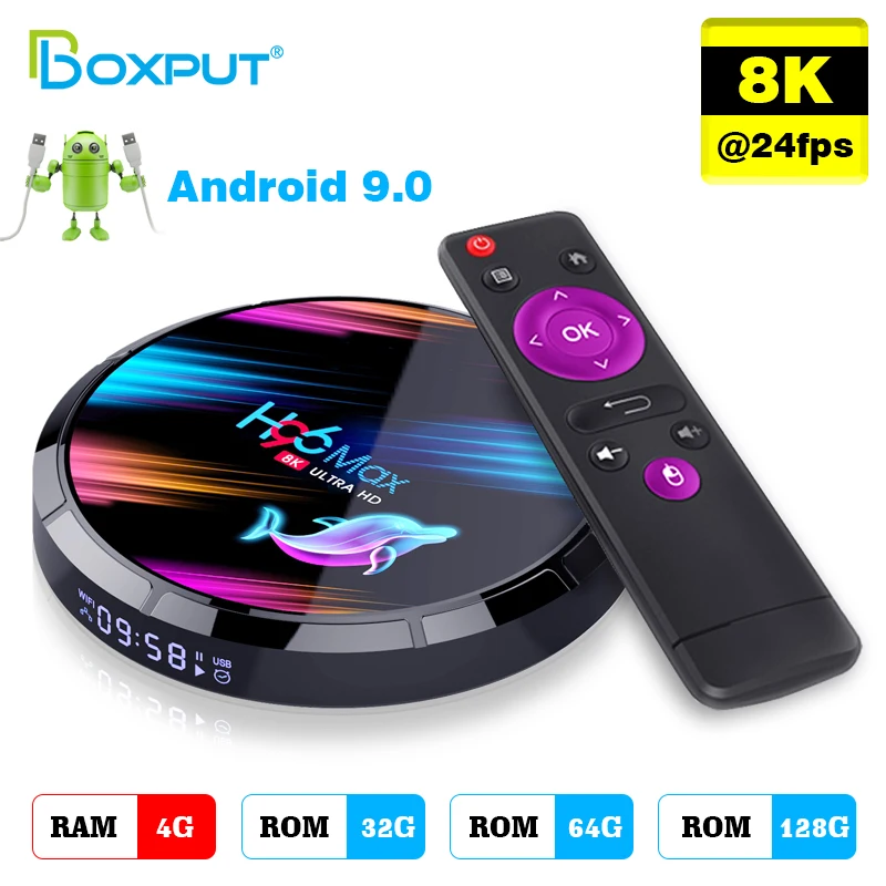 Приставка Смарт ТВ H96 MAX X3 8K Android 9 0 4 + 64 ГБ AmlogicS905X3 BT4.0 G21Pro|ТВ-приставки и