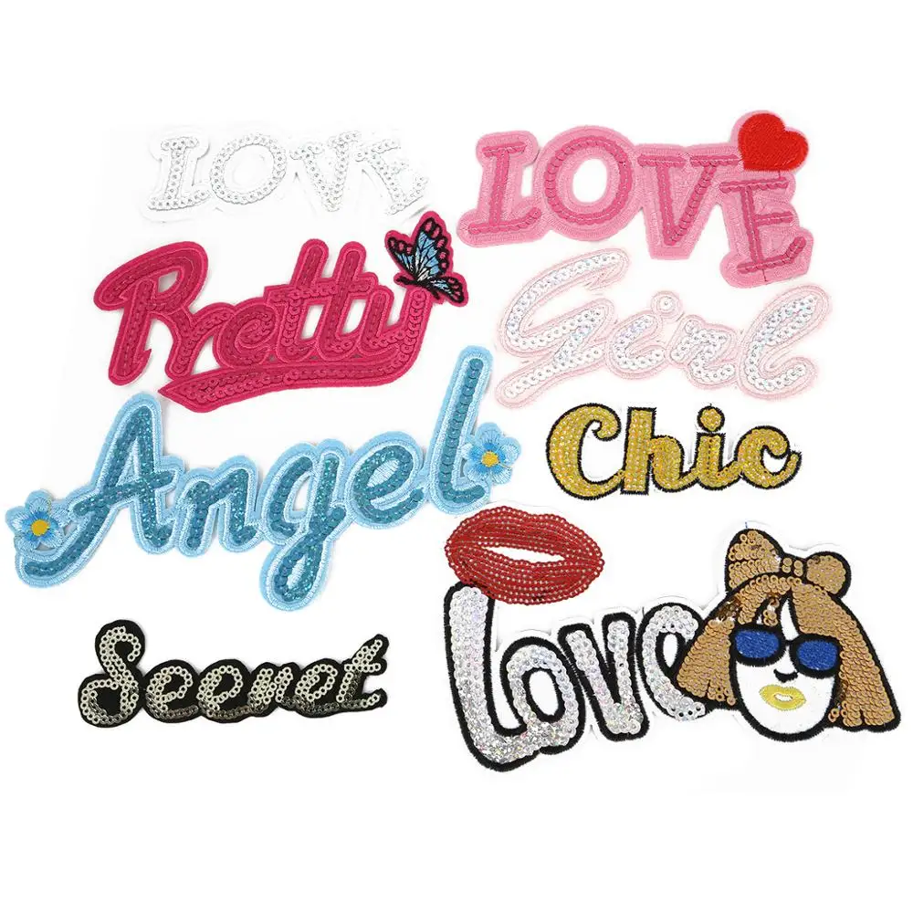 Love Letter Iron On вышитые заплатки Аппликации тканевые нашивки наклейка мотив для DIY