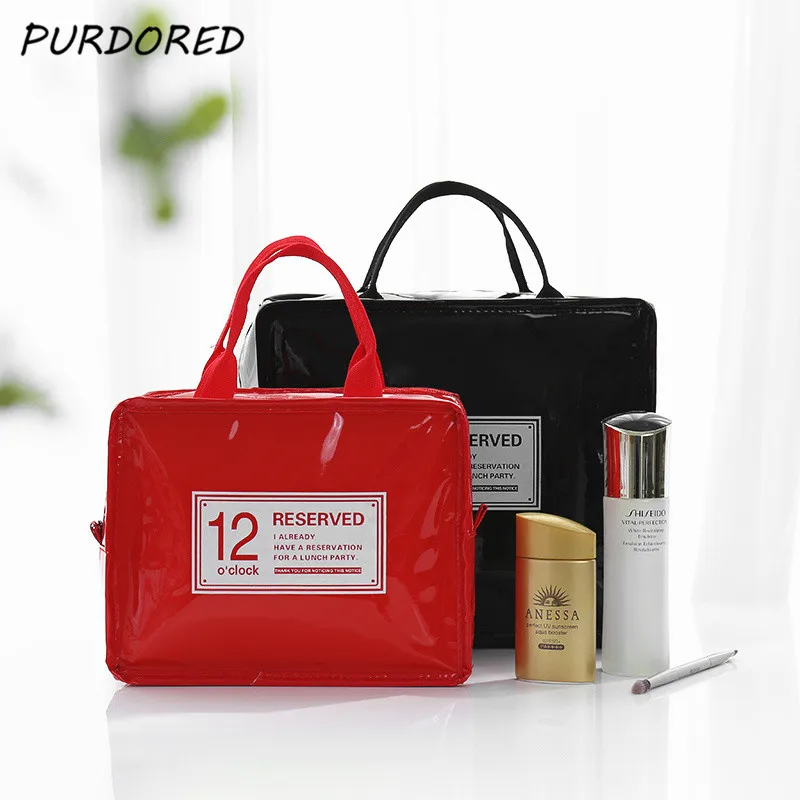 PURDORED, 1 шт., модная косметичка из искусственной кожи, женские косметички, водонепроницаемый косметический чехол для путешествий, моющаяся косметичка, Прямая поставка