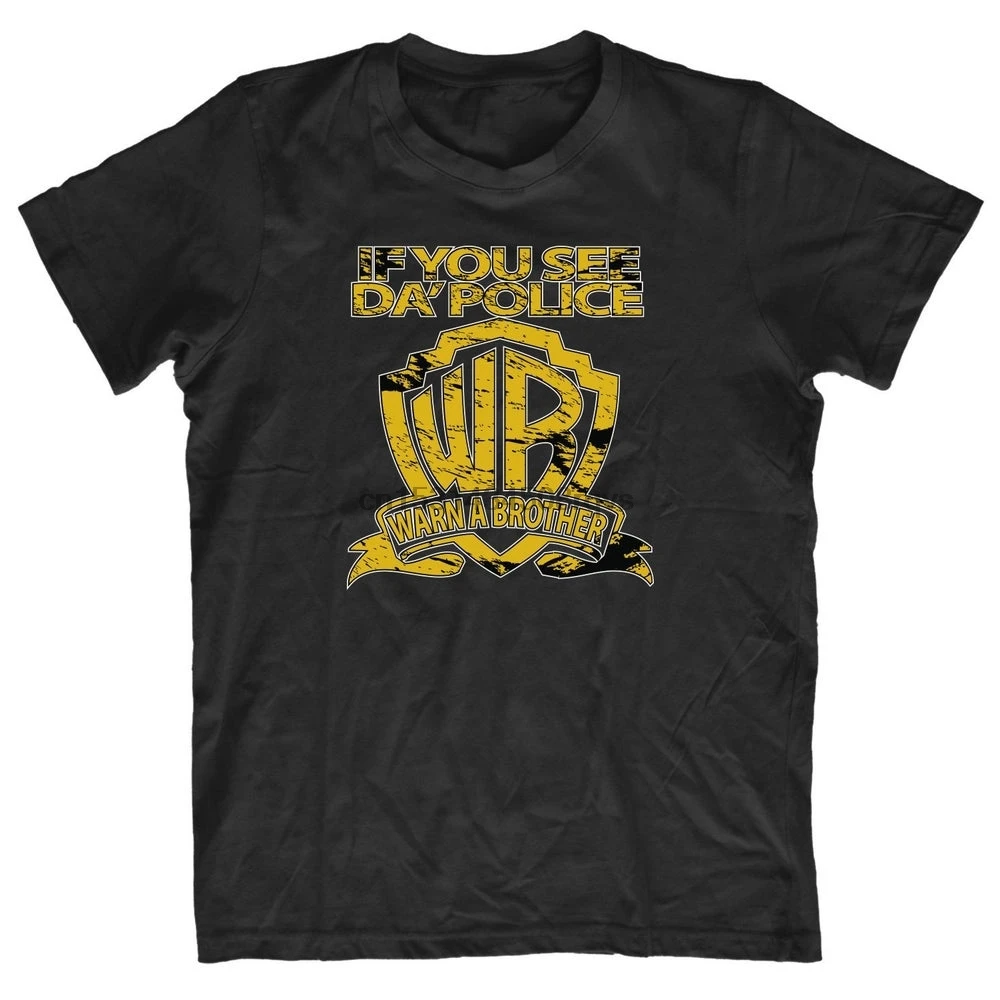 Забавная Мужская комедия футболка Если вы видите полицию предупредить брата