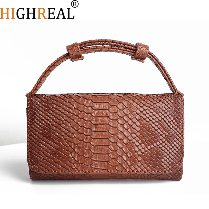 Сумка-тоут из натуральной кожи с крокодиловым узором Модный повседневный клатч