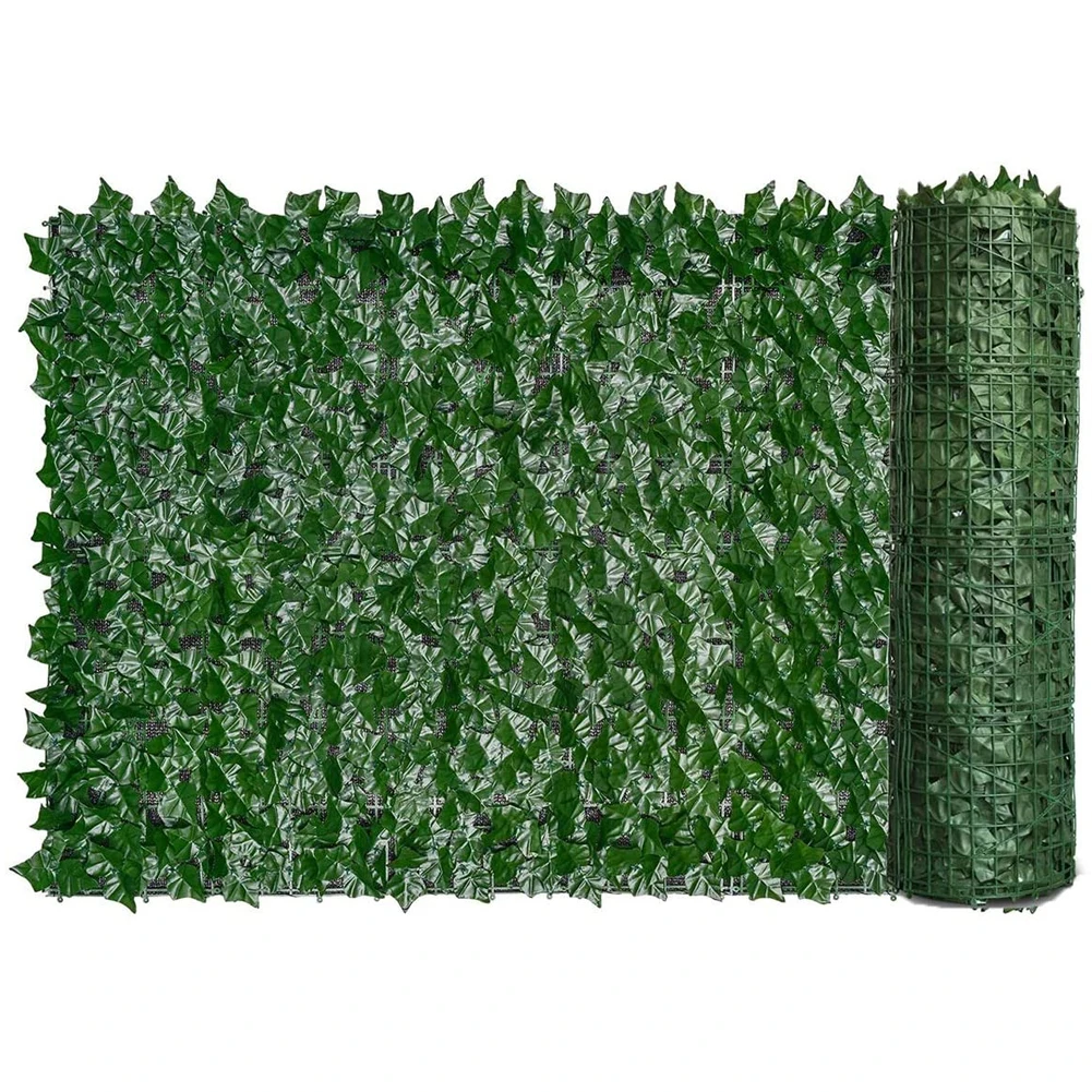 

Artificial Hedge Green Leaf Ivy Fence Screen Plant Wall Fake Grass Decorative Backdrop Privacy Protection Home Balcony Garden