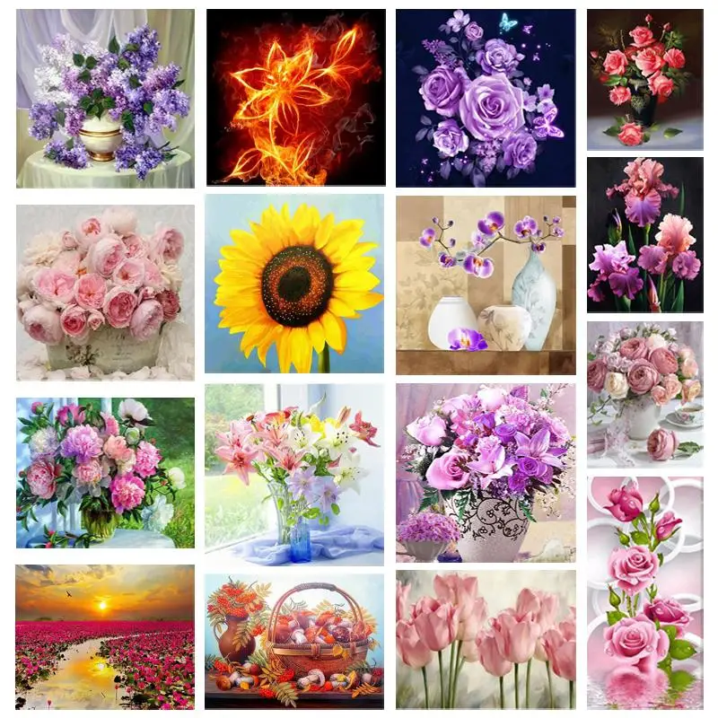 Алмазная живопись 2020 новинка пасторальный цветок роза тюльпан Подсолнух