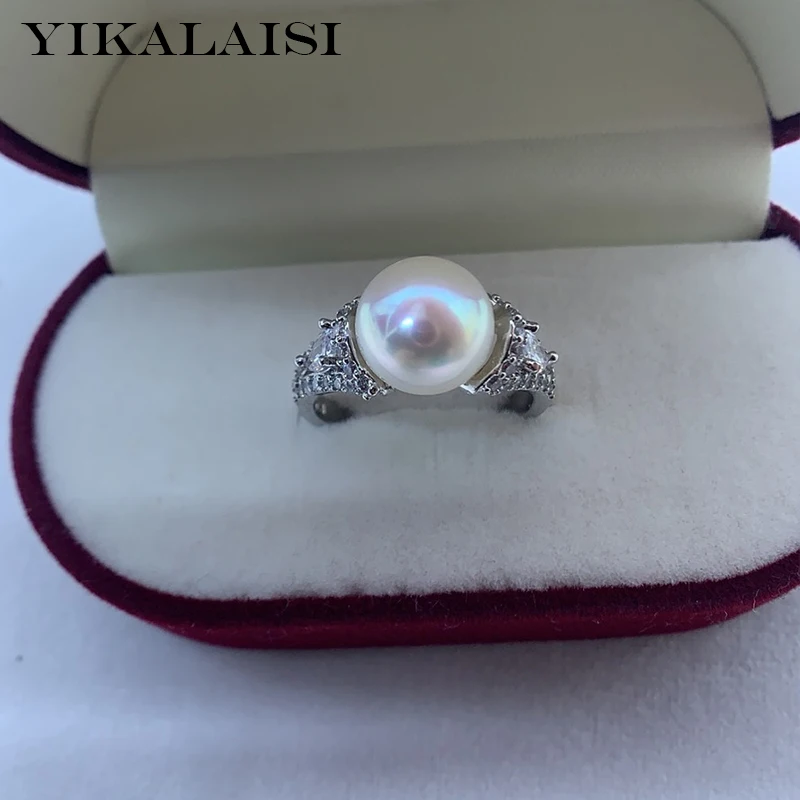 YIKALAISI 9-10 мм продолговатые кольца с натуральным пресноводным жемчугом 2021 новые