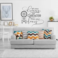 let your dreams be greater than your fears quote wall sticker vinyl home decor room motivational decals inspirational mural 4254