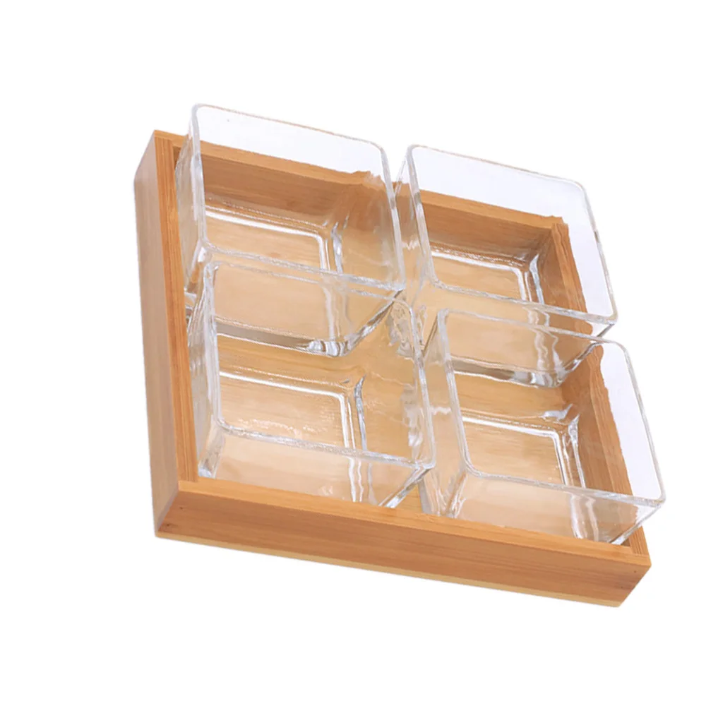 

1 Set Glass Divided Serving Trays Nuts Dried Fruits Plates (Assorted Color)