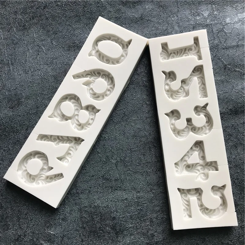 

Large Digital Number Resin Fondant Silicone Mold for DIY Pastry Cupcake Cake Dessert Plaster Lace Decoration Baking Tool Kitchen