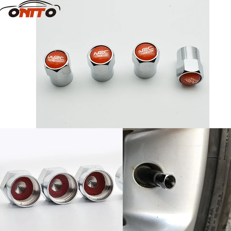 

4pcs WRC logo aluminum valve caps universal car tire Valve cap truck wheel valve stems cap.