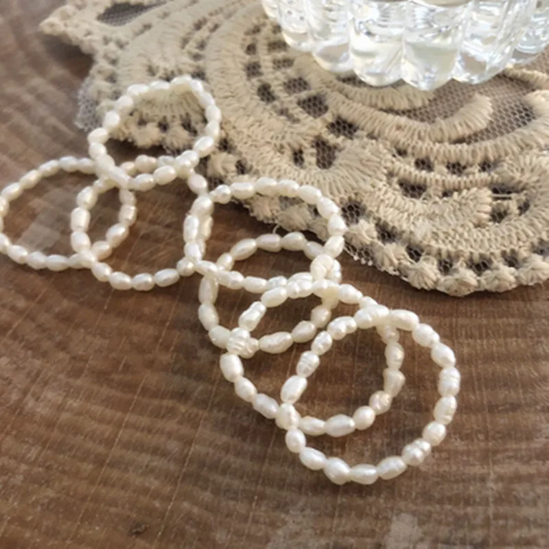 2020 Новые кольца с натуральными пресноводными жемчугами Женские модные украшения Простые многожильные пальцы Корейский стиль Подарки.