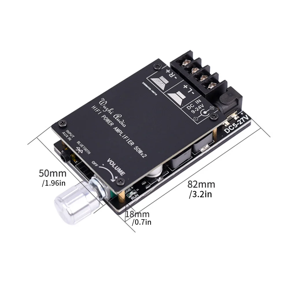 Плата цифрового усилителя мощности Bluetooth 5 0 AUX TPA3116 2x50 Вт 100 стерео аудио AMP модуль
