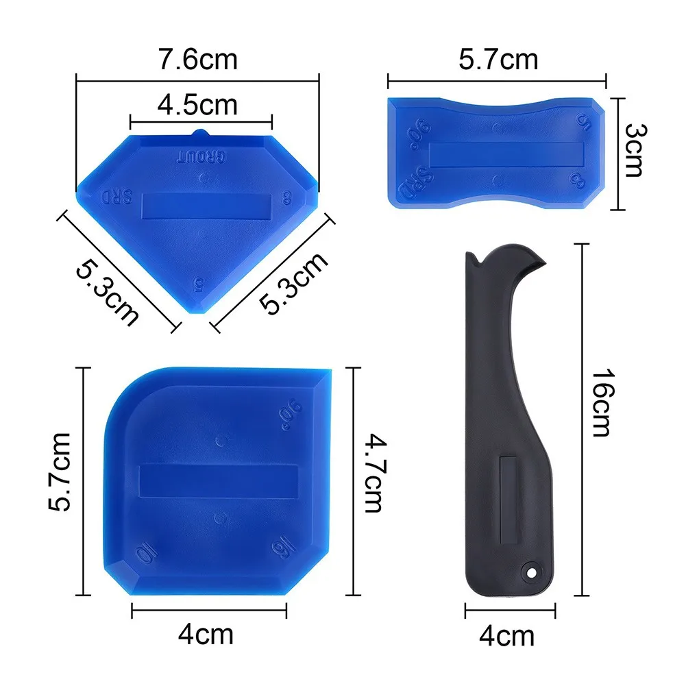 

5 In1 Silicone Remover Caulk Finisher Sealant Smooth Scraper Grout Kit Tools Replaceable Silicone Pads With Scrapers