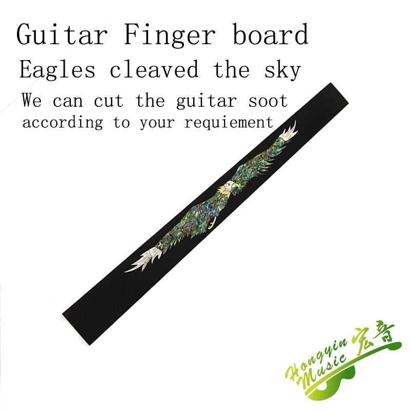 Eagle Ebony colour Shell Mosaic Fingerboard Acoustic Guitar Fingerboard Guitar Making Wood Materialng Material enlarge