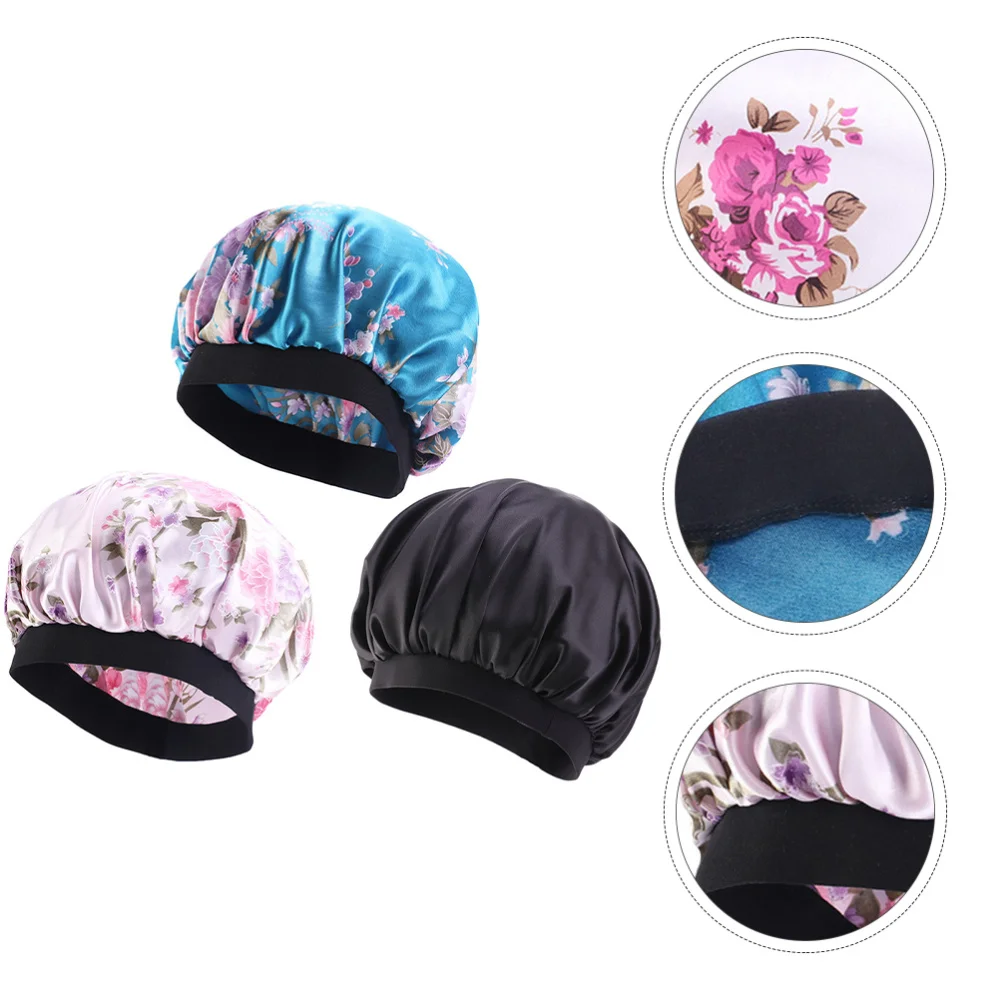 

3pcs Girl Bath Caps Woman Bath Caps Elastic Beauty Hats Girl Beauty Caps