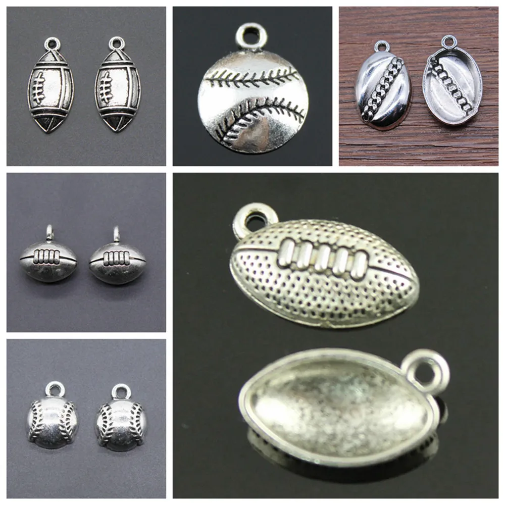 

Charms for Jewelry Making Findings Handmade DIY Craft Football Charms