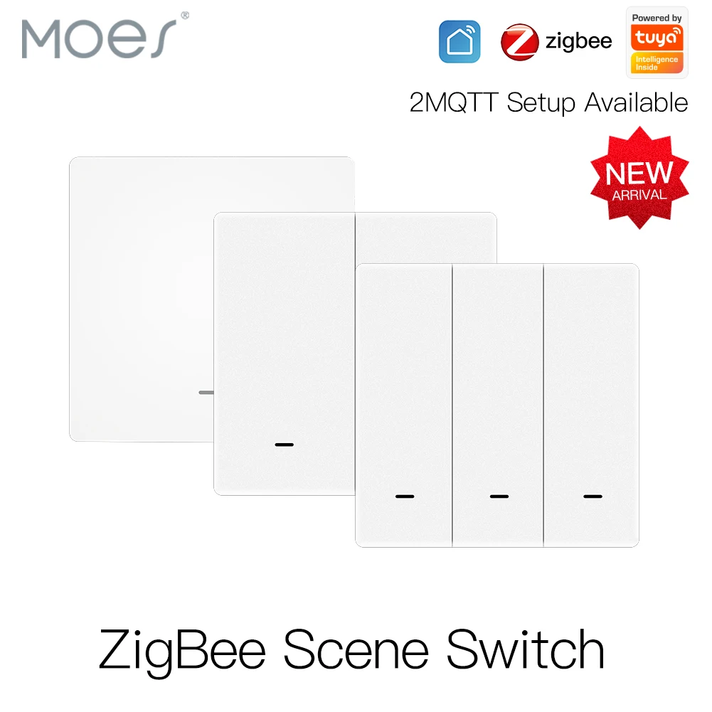 МОС Tuya ZigBee Беспроводной 9 сцена кнопочный переключатель Батарея передатчиком