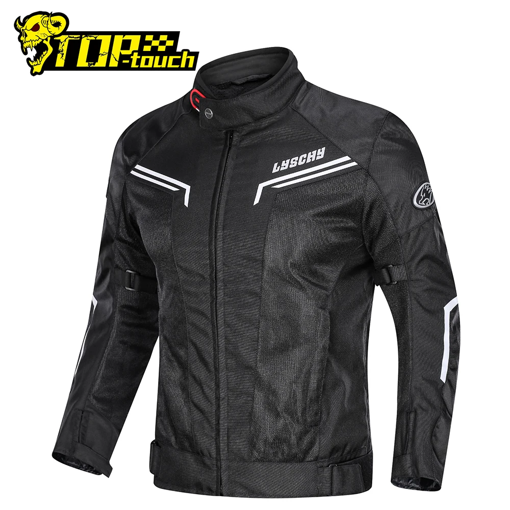 

LYSCHY Motorcycle Jacket Summer Chaqueta Moto Jaqueta Motociclista Breathable Motocross Jacket With Removeable CE Protection