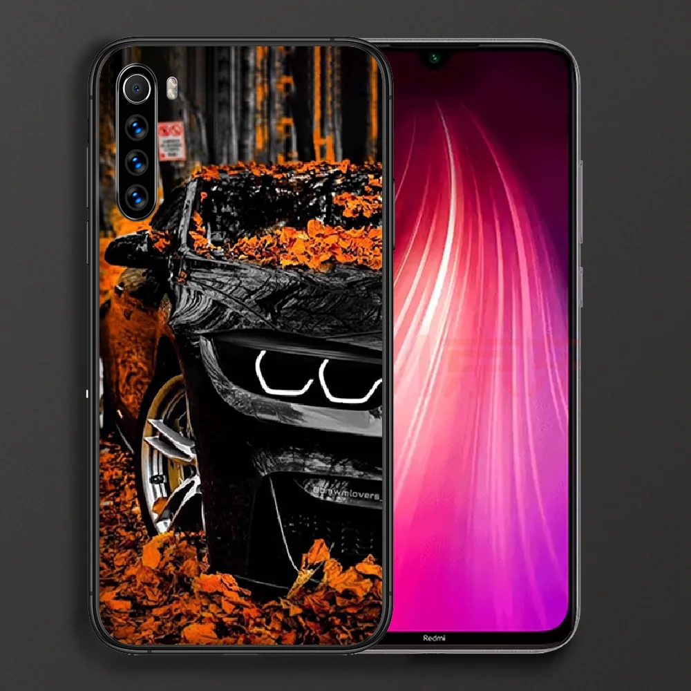 

Blue Red Sport Car M Phone Case For Xiaomi Redmi Note 7 8 8T 9 9S 4X 7 7A 9A K30 Pro Ultra black Prime Painting Etui Silicone