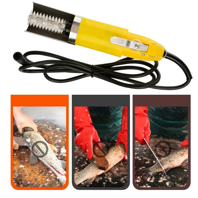 

120W Electric Fish Scale Scraper Waterproof Fishing Scalers Clean Easy Fish Stripper Remover Cleaner Tool Charging Adapter