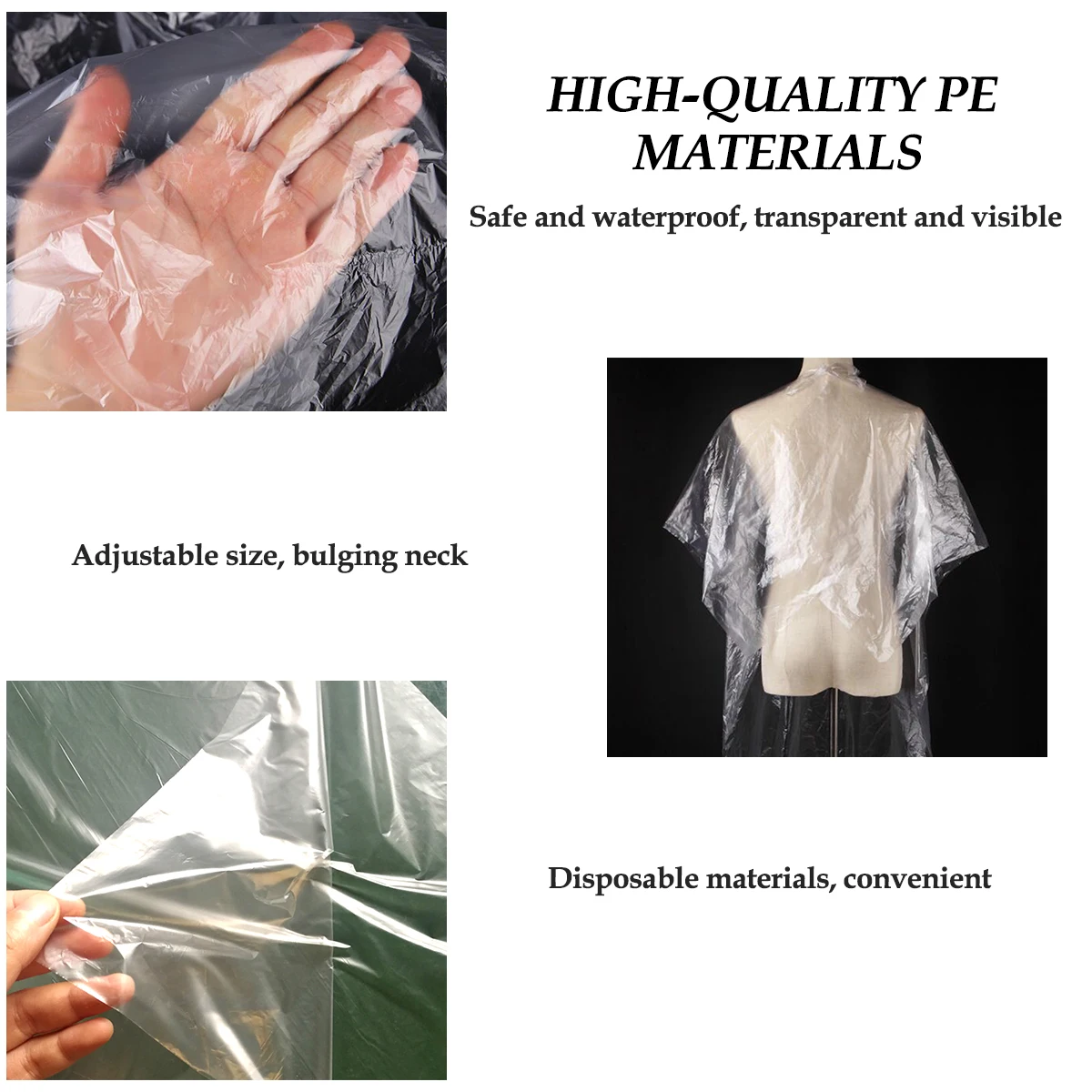 Одноразовая краска для волос 7 размеров прочный PE водонепроницаемый фартук