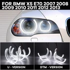 Белый день светильник кроя Стиль DRL DTM U Форма светильник с украшением в виде кристаллов ангельские глазки DTM Стиль для BMW X5 e70 2007 2008 2009 2010 2011 2012 2013