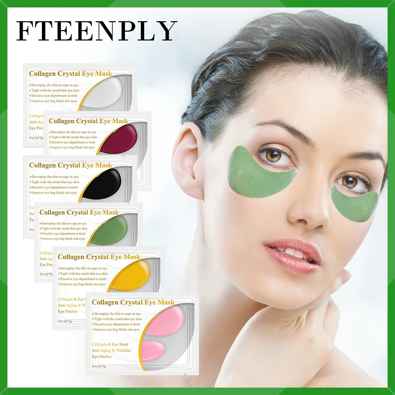 FTEENPLY 24K Золотая маска для глаз коллагеновые патчи для глаз темный круг Eyebag против старения морщин подтягивающий увлажняющий уход за кожей 5 пар