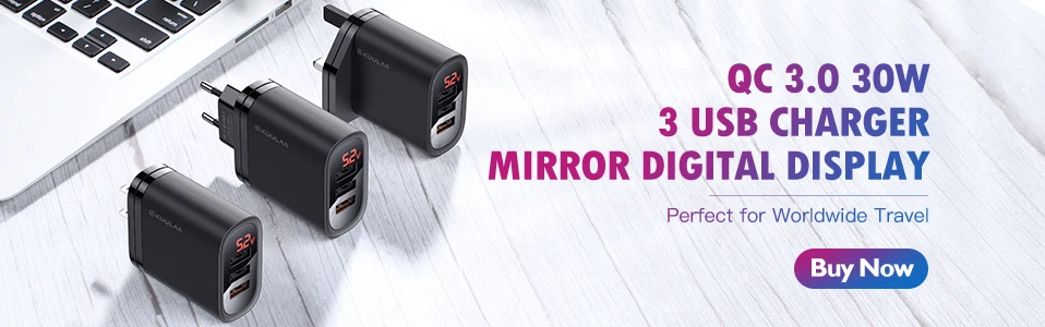 KUULAA Quick Charge 4,0 3,0 USB зарядное устройство 30 Вт QC3.0 PD 3,0 Быстрая зарядка 2 USB разъем зарядное устройство для мобильного телефона для iPhone samsung Xiaomi