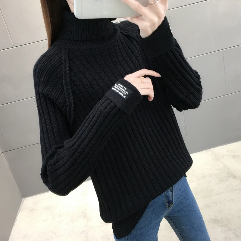 

465046 - Real Photo label turn over sleeve raglan sleeve two turn over collar knitting insert sweater [zone m 70]2019ag