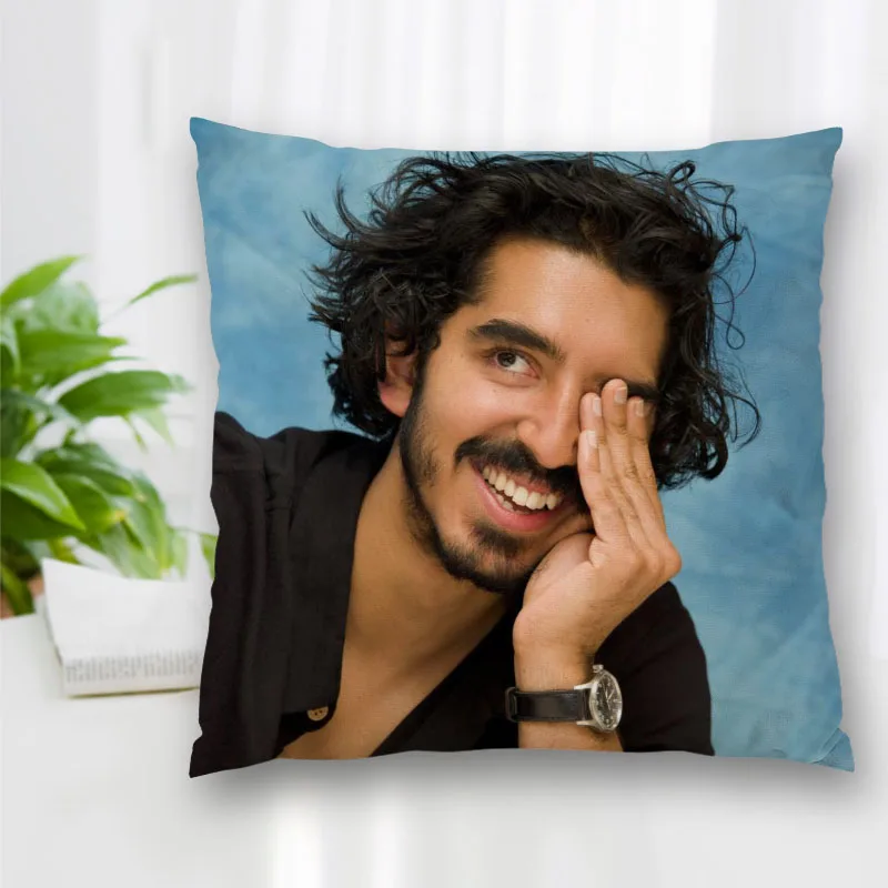 Пользовательская декоративная подушка Dev Patel Actor Slips из полиэстера квадратная 40x40