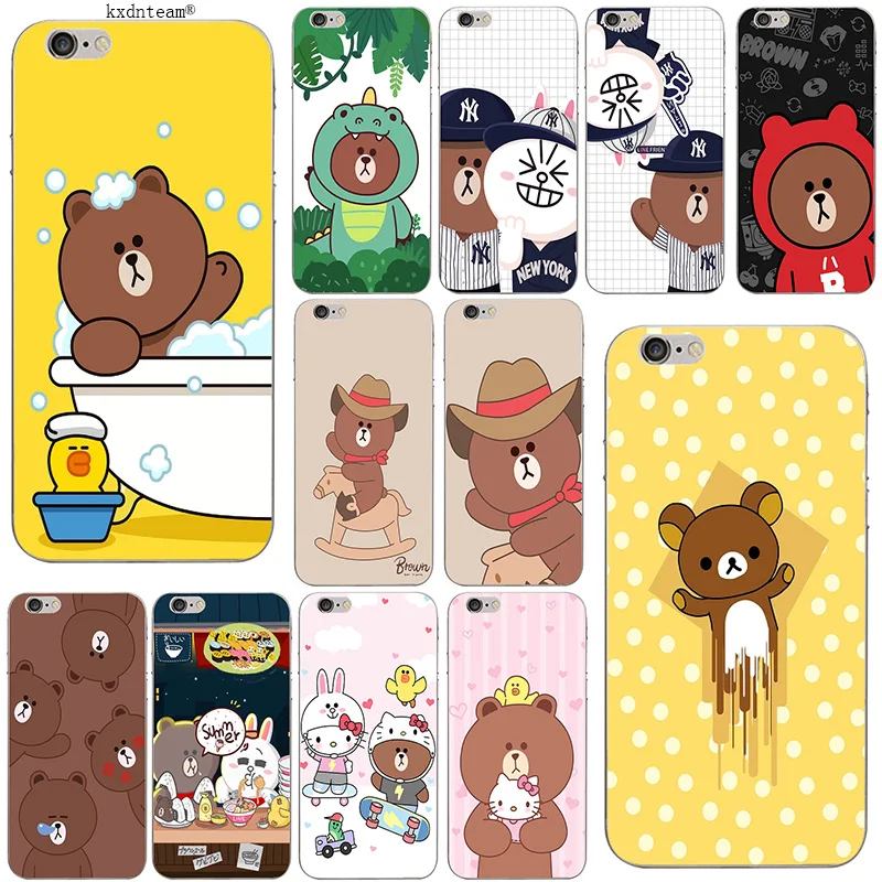 Милый медведь Rilakkuma мягкий ТПУ силиконовый чехол для телефона тонкий прозрачный