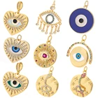 Подвеска для глаз, ювелирные изделия, подвески для сережек, ожерелий, браслетов, милый кубический циркон, синий глаз, полимерные дизайнерские подвески, подвески, золотые