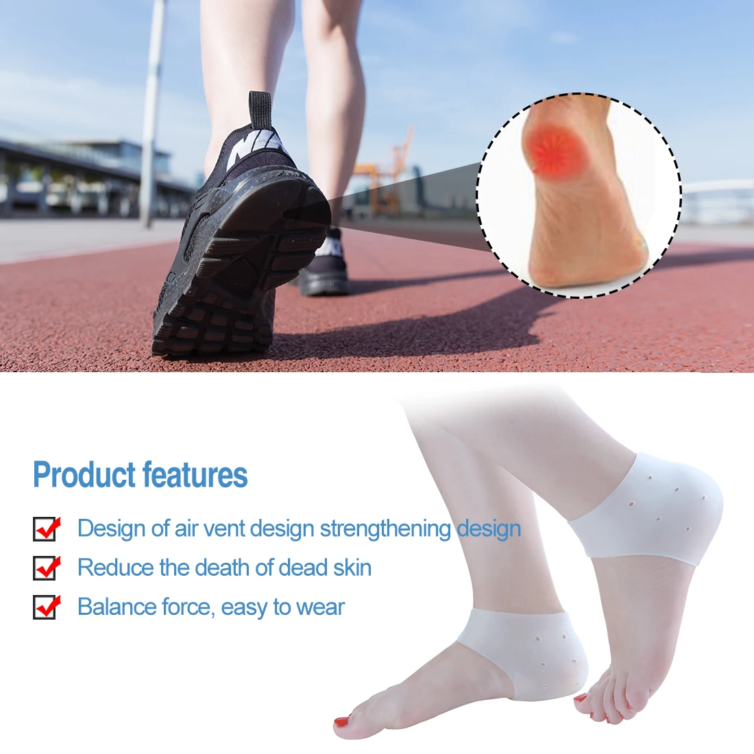 4 шт./2 пары новые силиконовые Увлажняющие гелевые носки на каблуке