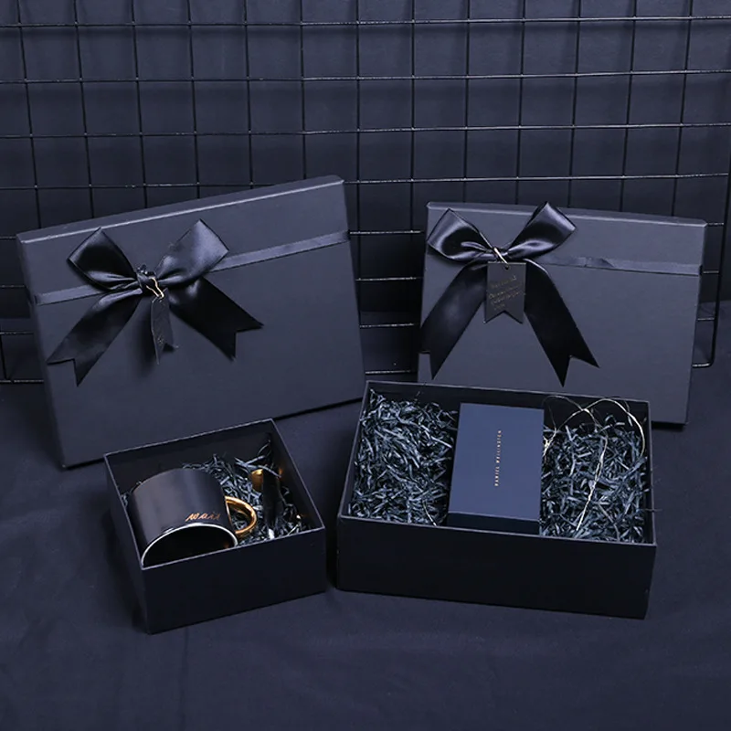 Черный Лук чашка шарф духи губная помада Подарочная коробка бумажная упаковка