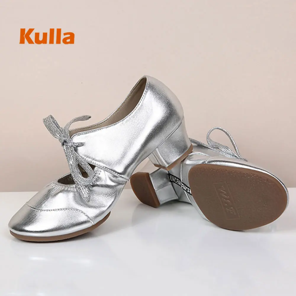 

New Dancing Shoes Women Soft Sole Latin Dance Shoes Ballroom Outdoor Ladies Girl Practice Dancing Shoes Middle Heel Female Shoes