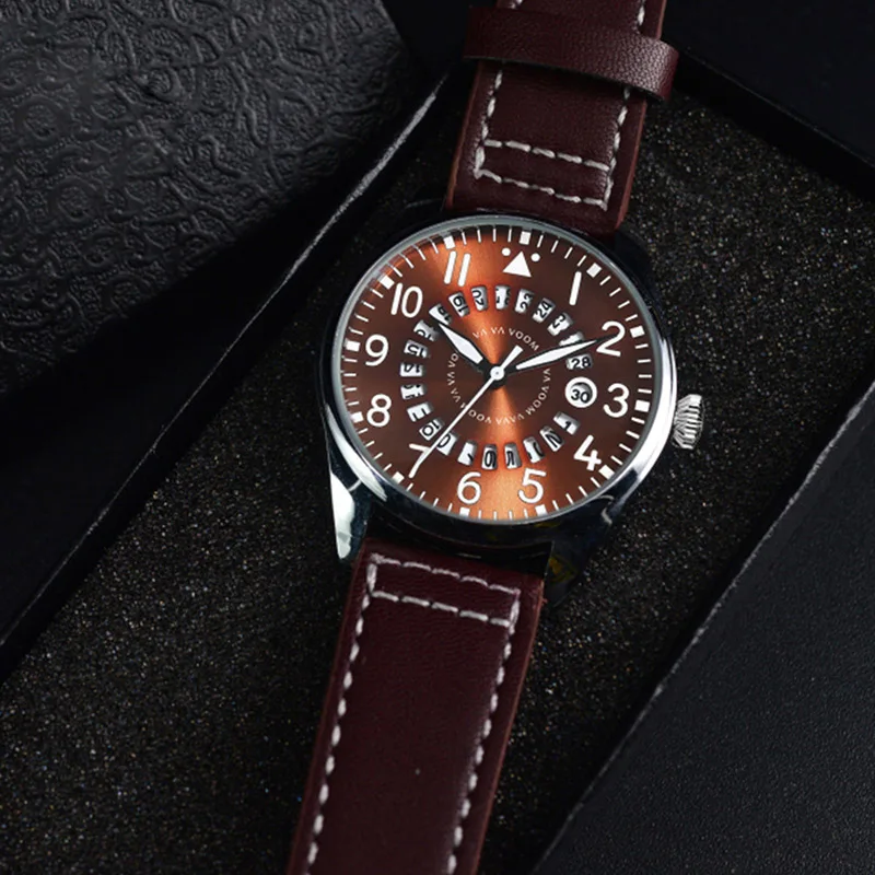 Новинка 2019 модные кварцевые часы мужские простые повседневные армейские кожаные