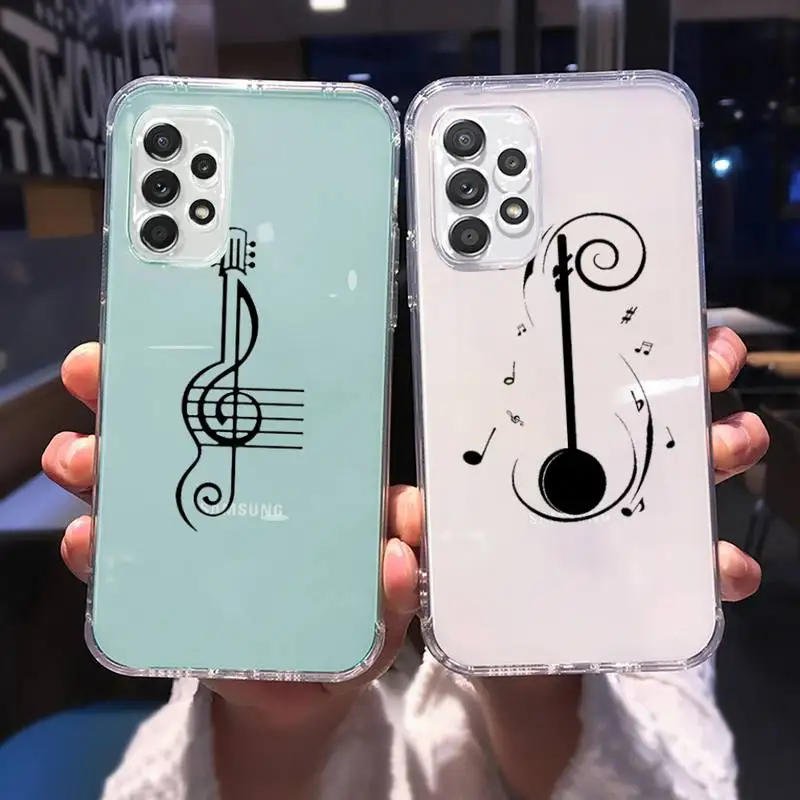 

música nota art design Phone Case Transparent For Samsung Galaxy A S 8 9 10 12 20 21 40 50 52 51 70 71 2019 fe 5g ultra plus