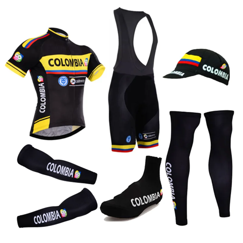 Полноразмерный комплект велосипедной одежды Колумбия 2018 года из 6 предметов