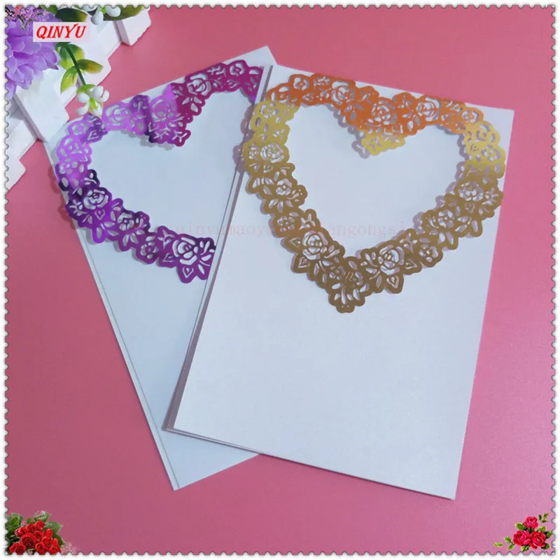 30 шт./компл. свадебные приглашения с сердечками образцы полые кружевные
