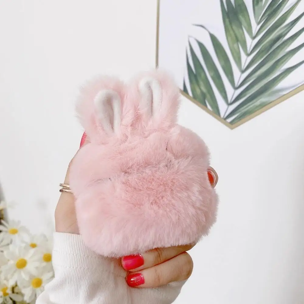 Роскошные зимние милые розовые меховые наушники Лиса плюшевые Беспроводной
