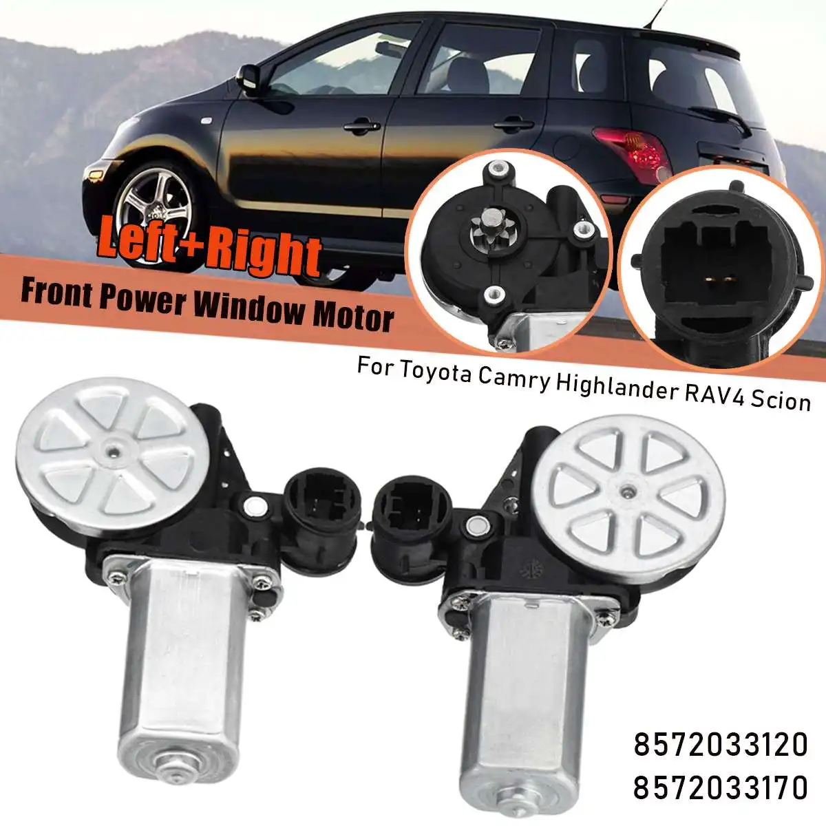 

Передний левый правый электропривод для стеклоподъемника, 2 шт., мотор 4710009 85720-33120 для Toyota Camry Highlander RAV4 для Scion 2004 2005 2006