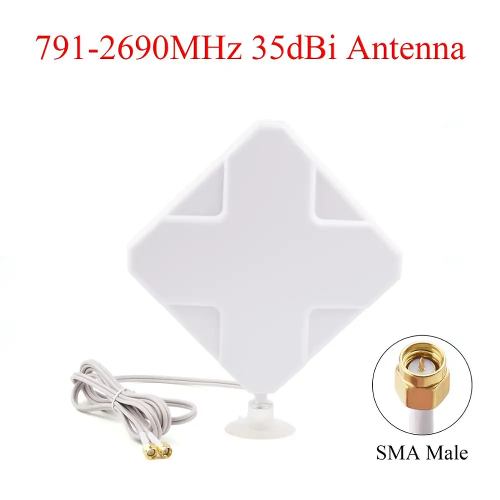 791-2690MHz Hi-Gain 35dBi Antenna 3G 4G LTE Outdoor Antenna RG174 2M/6.56ft Cable SMA Male Connector For 3G 4G Router Modem
