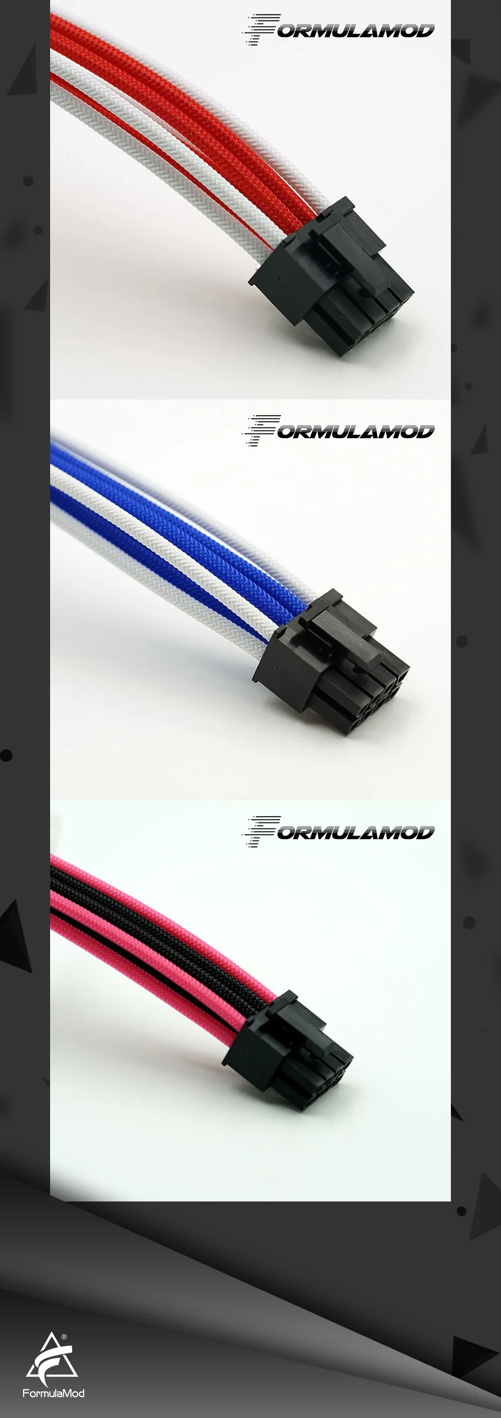 FormulaMod Fm-PCI8P-D, PCI-E 8Pin GPU удлинитель питания, материнская плата 18AWG 8Pin многоцветные соответствующие кабели расширения