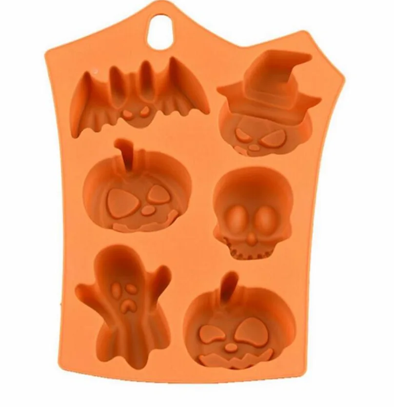 

6 even Halloween chocolate silicone model ice grid mold baking model DIY decorative cake mold fondant molds cake