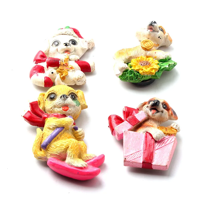 Милый сувенир в виде собаки 3D полимерные магнитные наклейки для холодильника