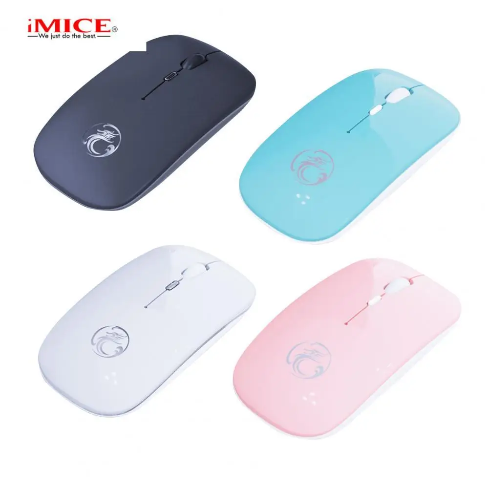 

KKNEWLIFE IMICE E-1300 Wireless Mouse Rechargeable Bluetooth Dual Mode Mute Luminous Wireless Mouse for PC Laptop Two Colors
