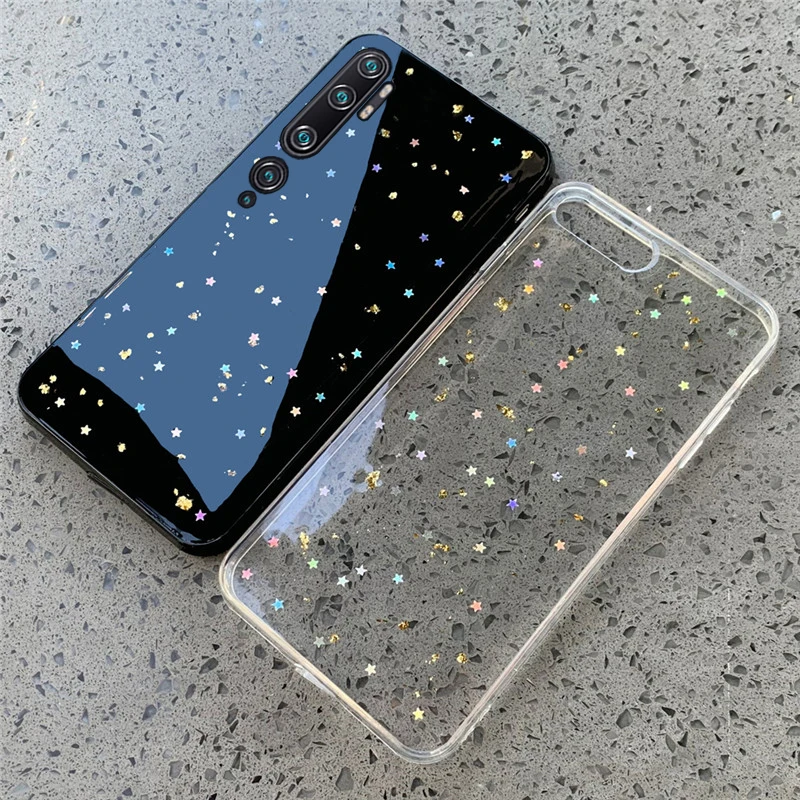 Чехол для телефона Xiaomi Mi A2 A3 Lite 5X 6X с золотыми звездами из фольги Xiomi 10T PRO 9T CC9 Note 10 Pro